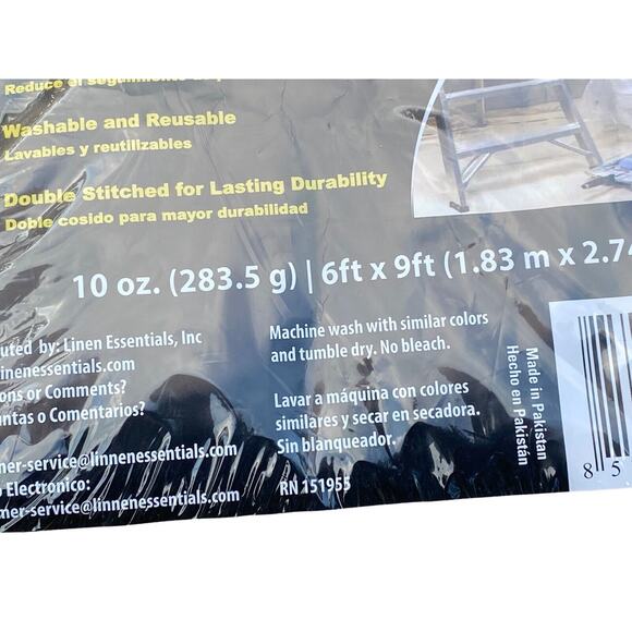 Proline Professional Canvas Drop Cloth 6' x 9' 10 oz Washable Reusable NEW - Picture 2 of 4